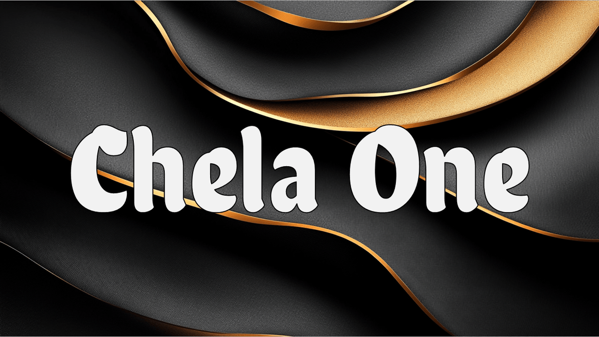 Chela One font example