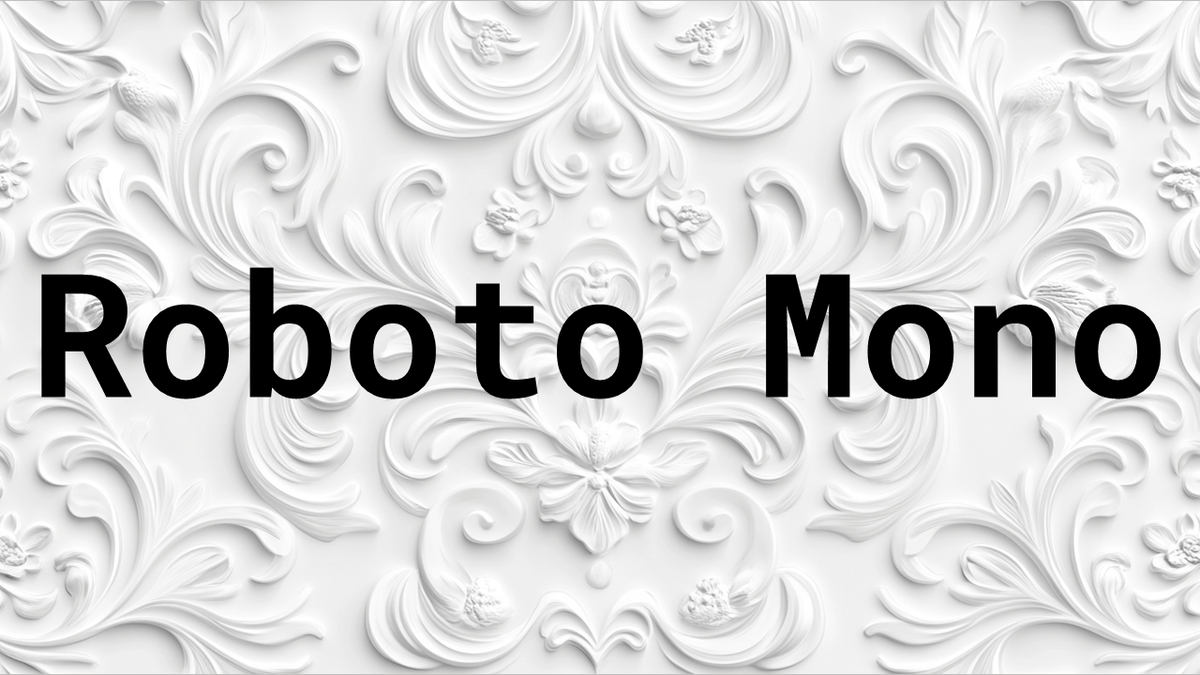 Roboto Mono font example